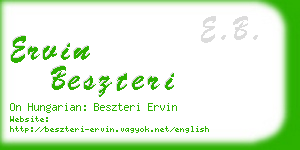 ervin beszteri business card